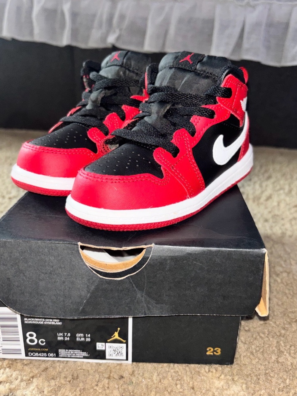 Nike Kids' Black, Red & White Air Jordan Low-Top Sneakers